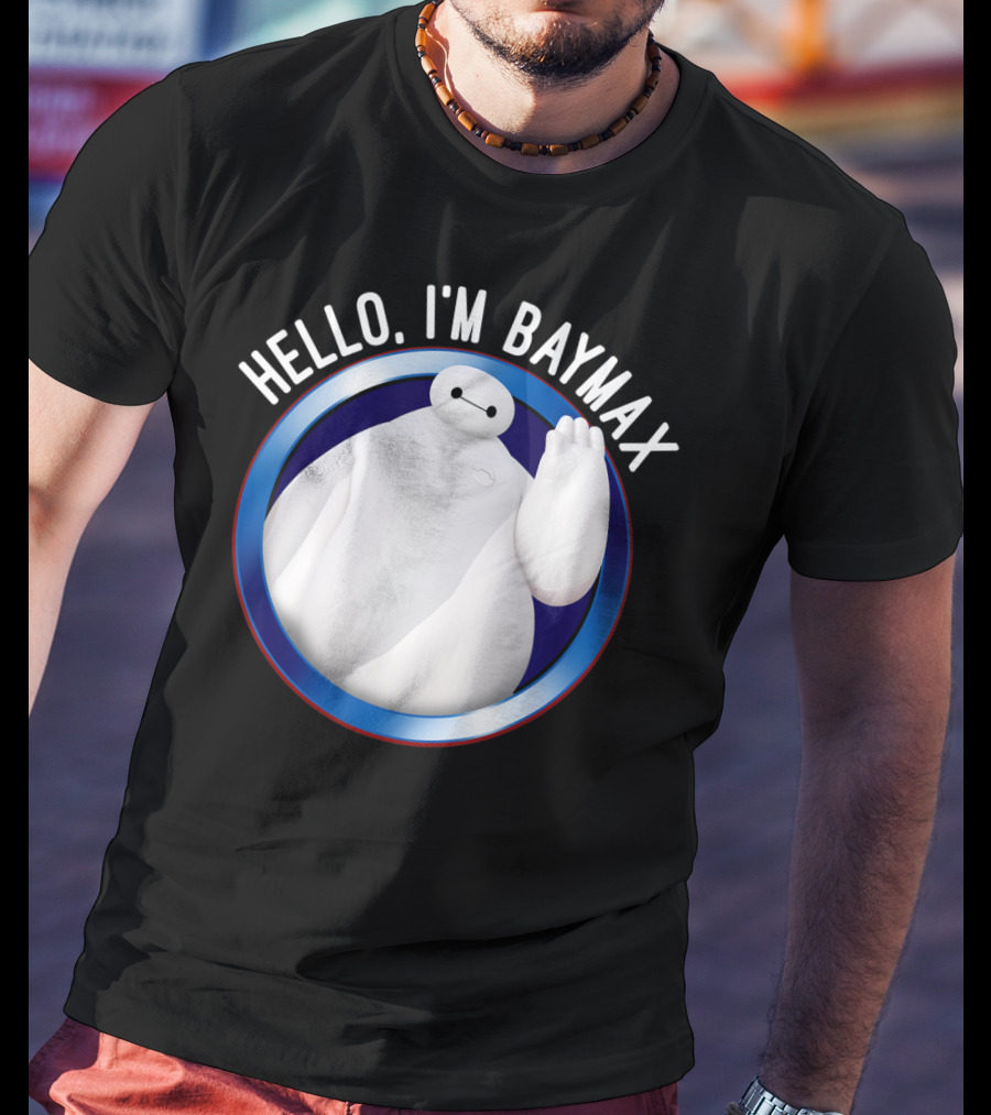 Hello I'm Baymax Disney Big Hero 6 Wave Circle T-Shirt