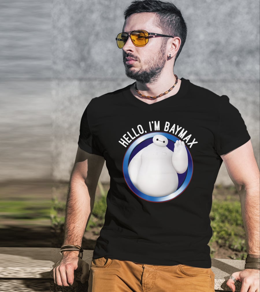 Hello I'm Baymax Disney Big Hero 6 Wave Circle T-Shirt