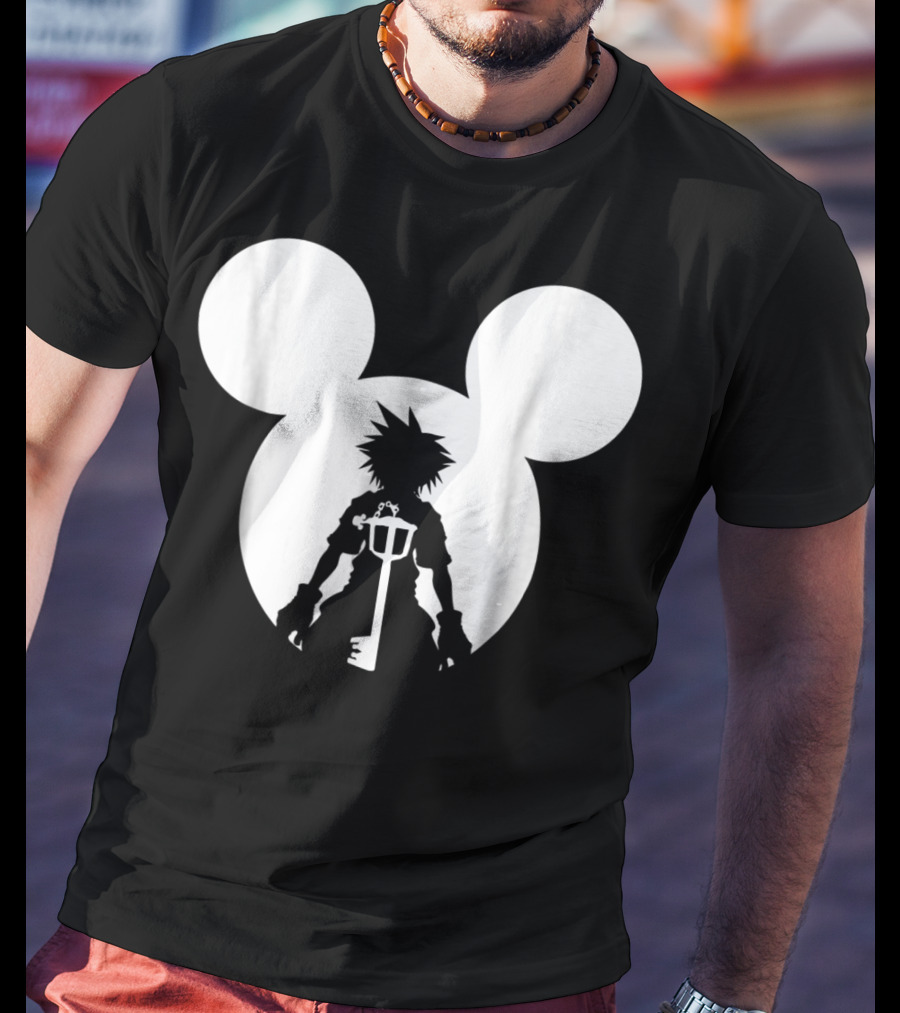 Disney Kingdom Hearts Sora Silhouette Keyblade Mickey Ears T-Shirt