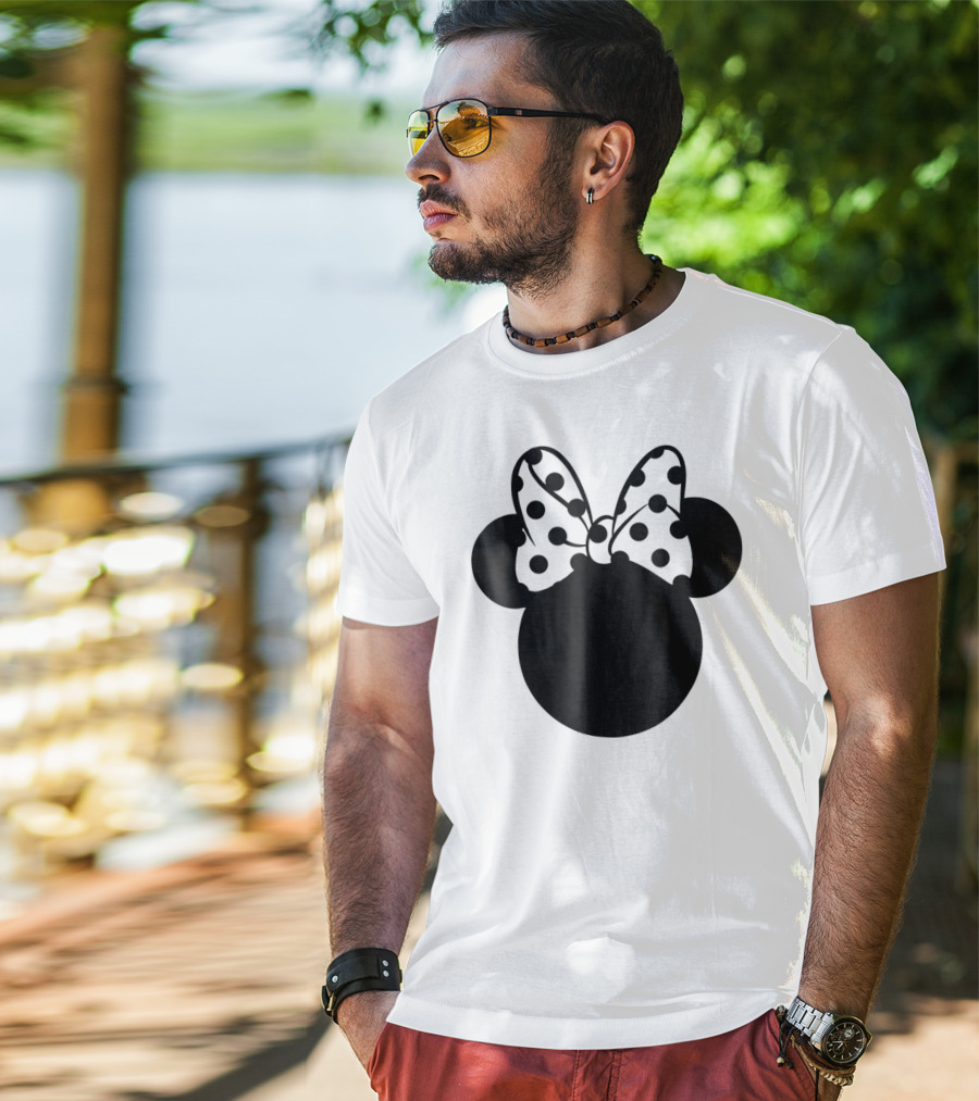 Minnie Mouse Silhouette With Polka Dot Bow Disney T-Shirt