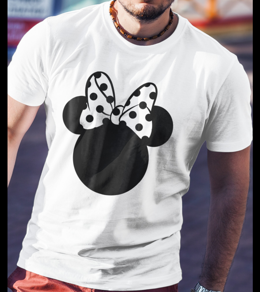 Minnie Mouse Silhouette With Polka Dot Bow Disney T-Shirt