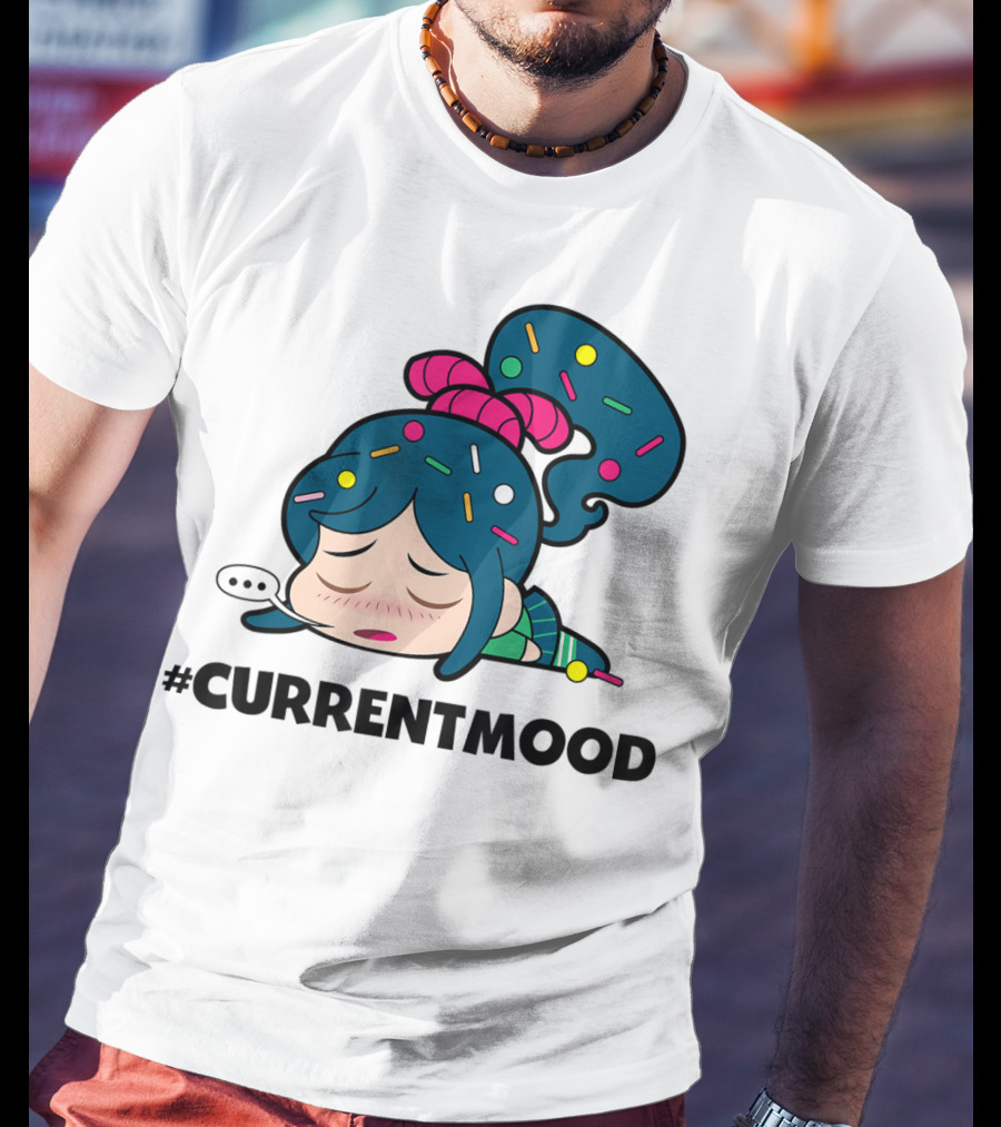 Disney Wreck It Ralph Vanellope #CurrentMood Sprinkles Hair Exhausted Expression T-Shirt