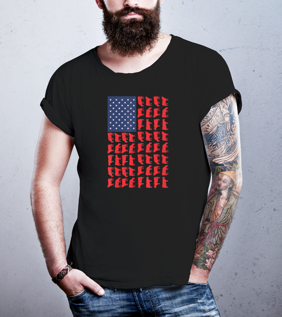 American Flag Cow Heifer July 4 Farmer Cattle T-Shirt