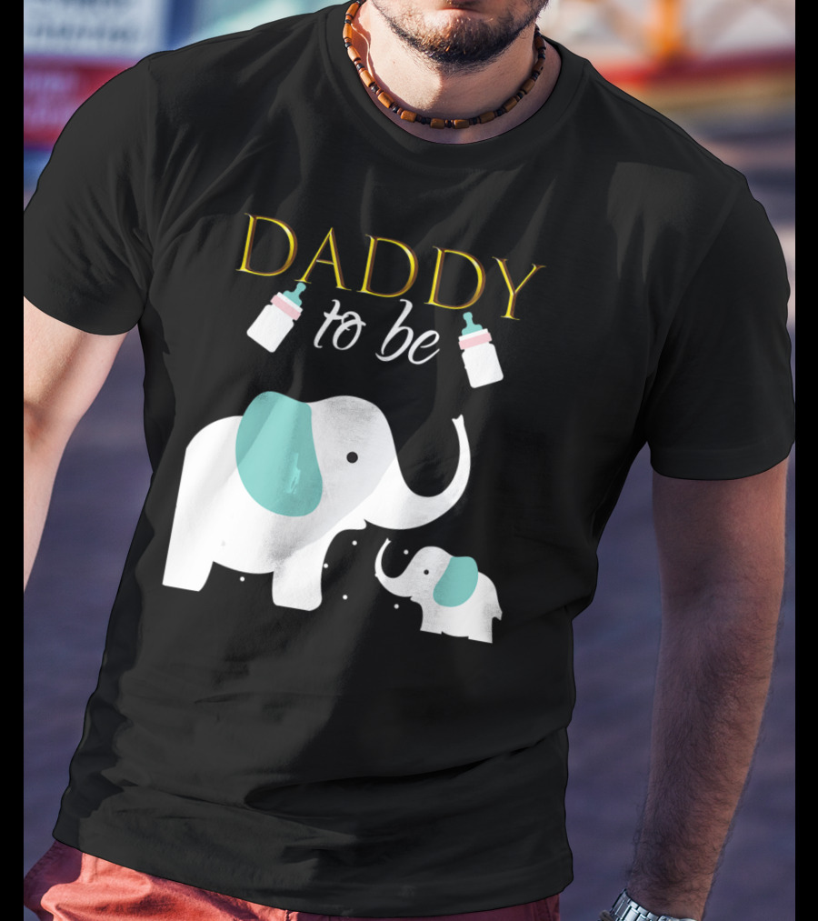 DADDY To Be Mens Elephant Baby Shower Boy T-Shirt