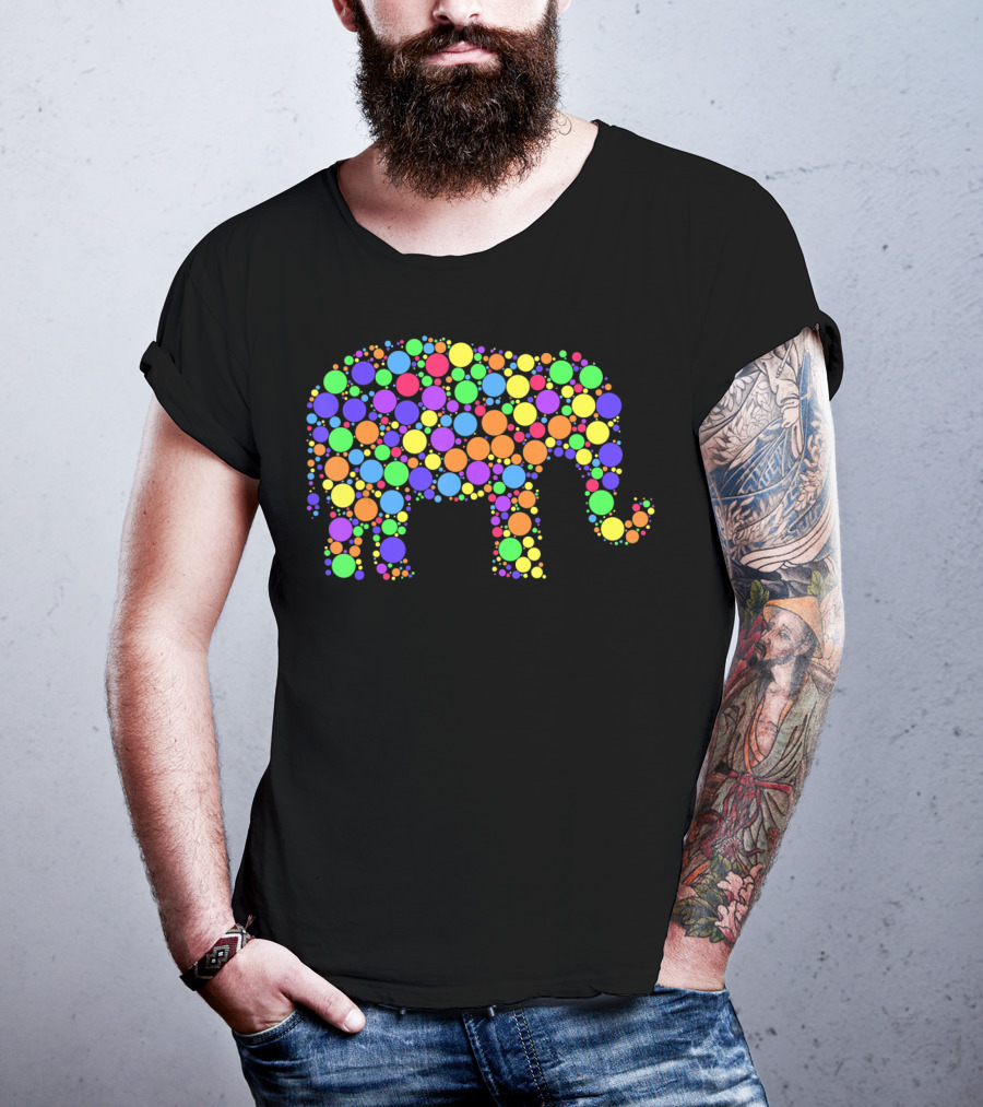 Polka Dot Elephant Design For International Dot Day Celebrations T-Shirt