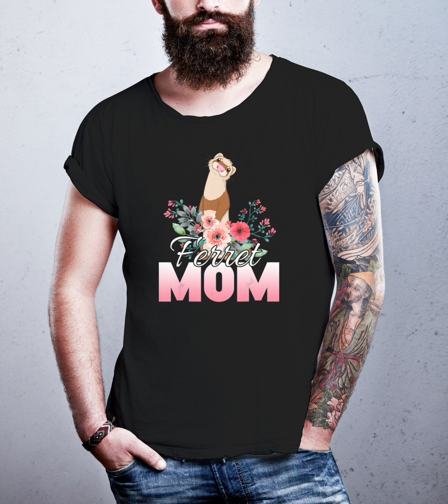 Ferret Mom Floral T-Shirt
