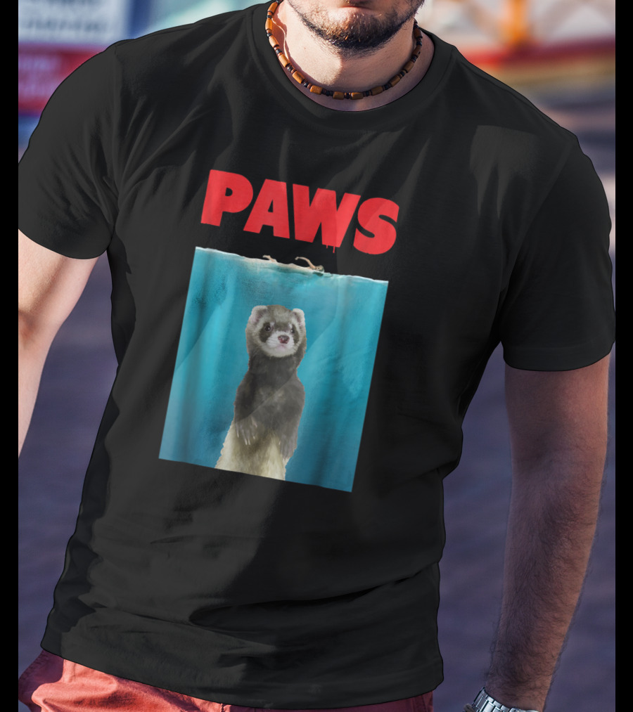 Paws Ferret Jaws Parody For Ferret Lovers T-Shirt
