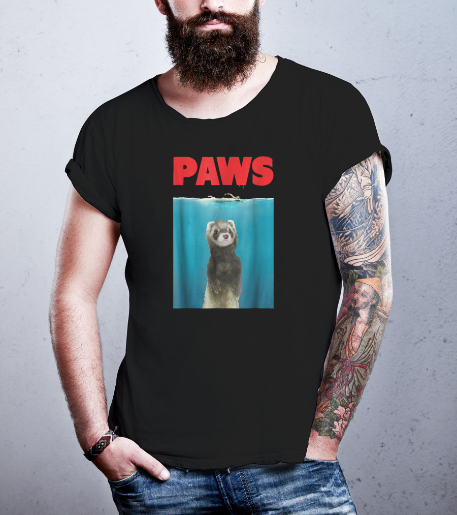 Paws Ferret Jaws Parody For Ferret Lovers T-Shirt