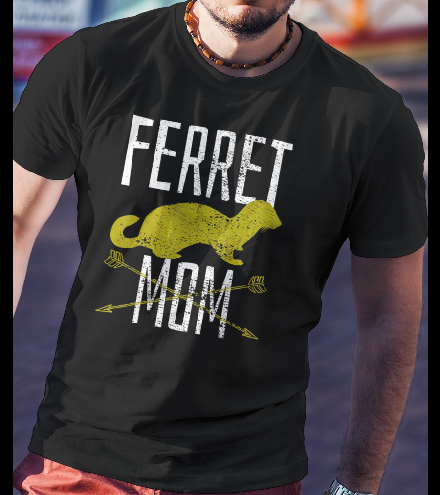 Ferret Mom Mother Pet Vintage Style With Arrows T-Shirt