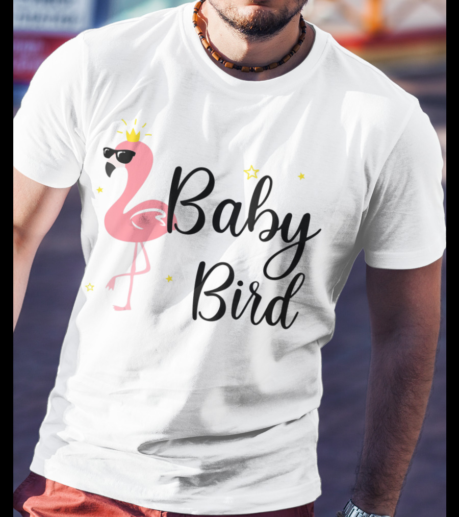 Baby Bird Flamingo Sunglasses Crown Stars T-Shirt