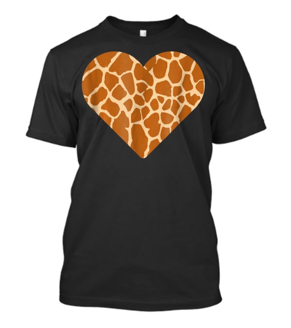 Giraffe Print Heart For Cute Giraffe Lover's Love T-Shirt
