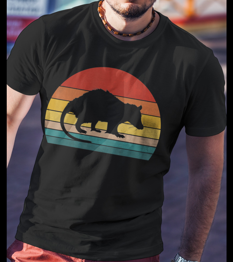 Opossum Vintage Style Possum Retro Sunset T-Shirt