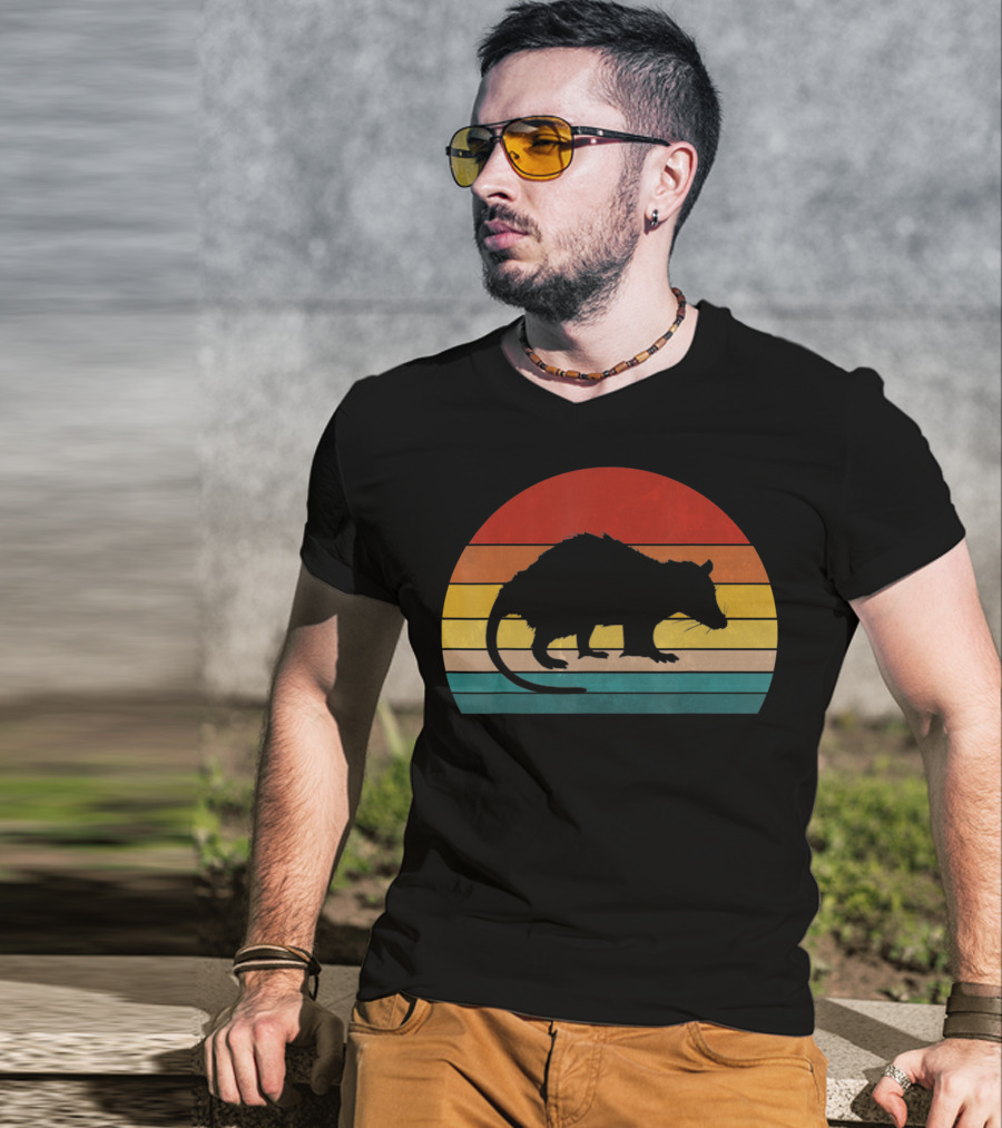 Opossum Vintage Style Possum Retro Sunset T-Shirt