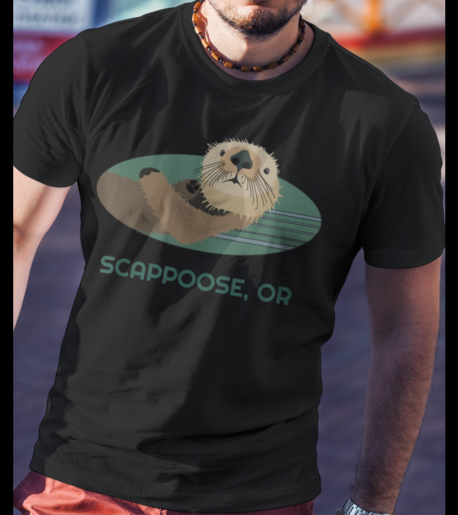 Scappoose OR Cute Otter Coast Resident Fisherman T-Shirt