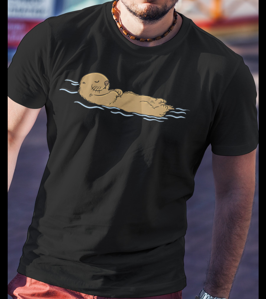 Cute Sea Otter Floating Peacefully T-Shirt