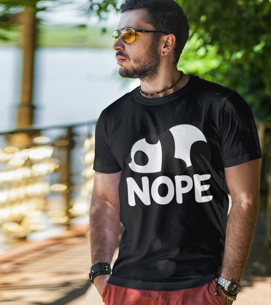 Nope Not Today Lazy Panda Womens Girls Animal T-Shirt