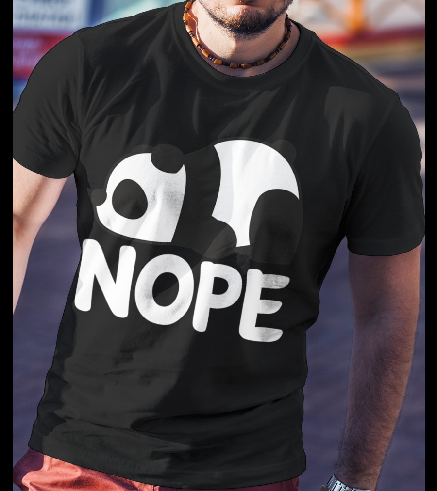 Nope Not Today Lazy Panda Womens Girls Animal T-Shirt