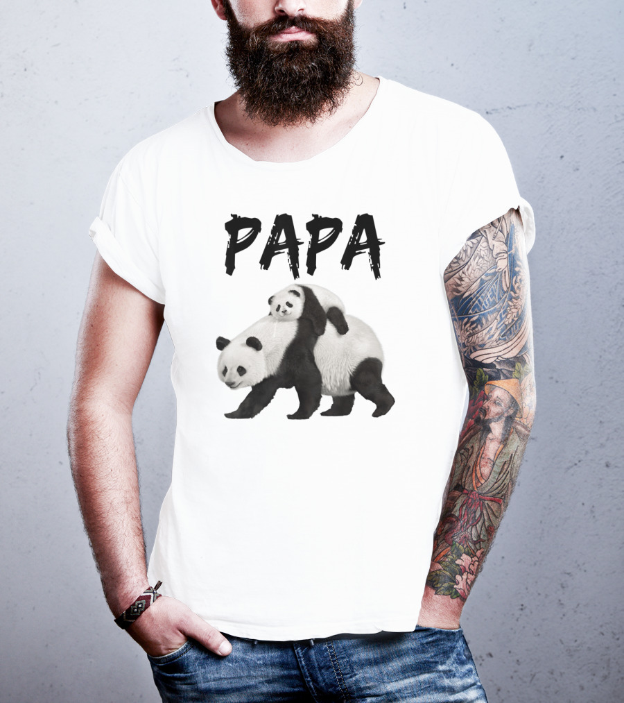 Papa Panda Bear Dad With Baby Panda T-Shirt