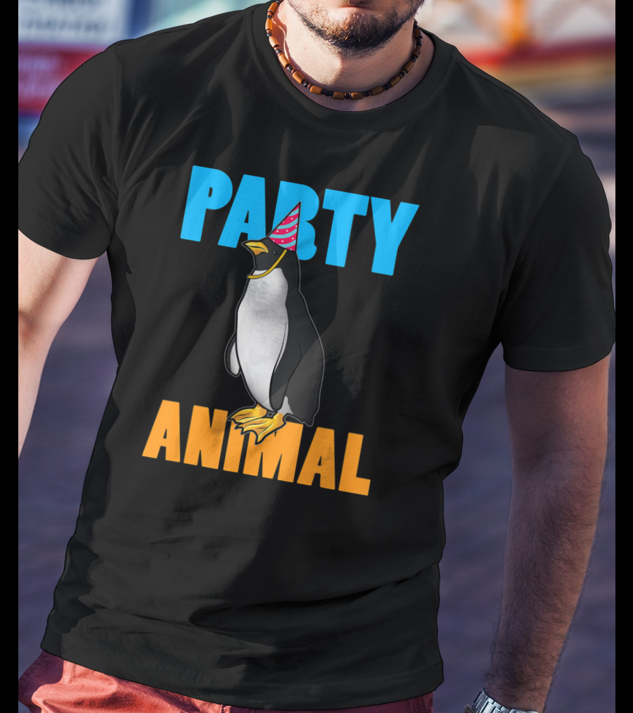 Party Animal Penguin Funny Birthday Meme T-Shirt