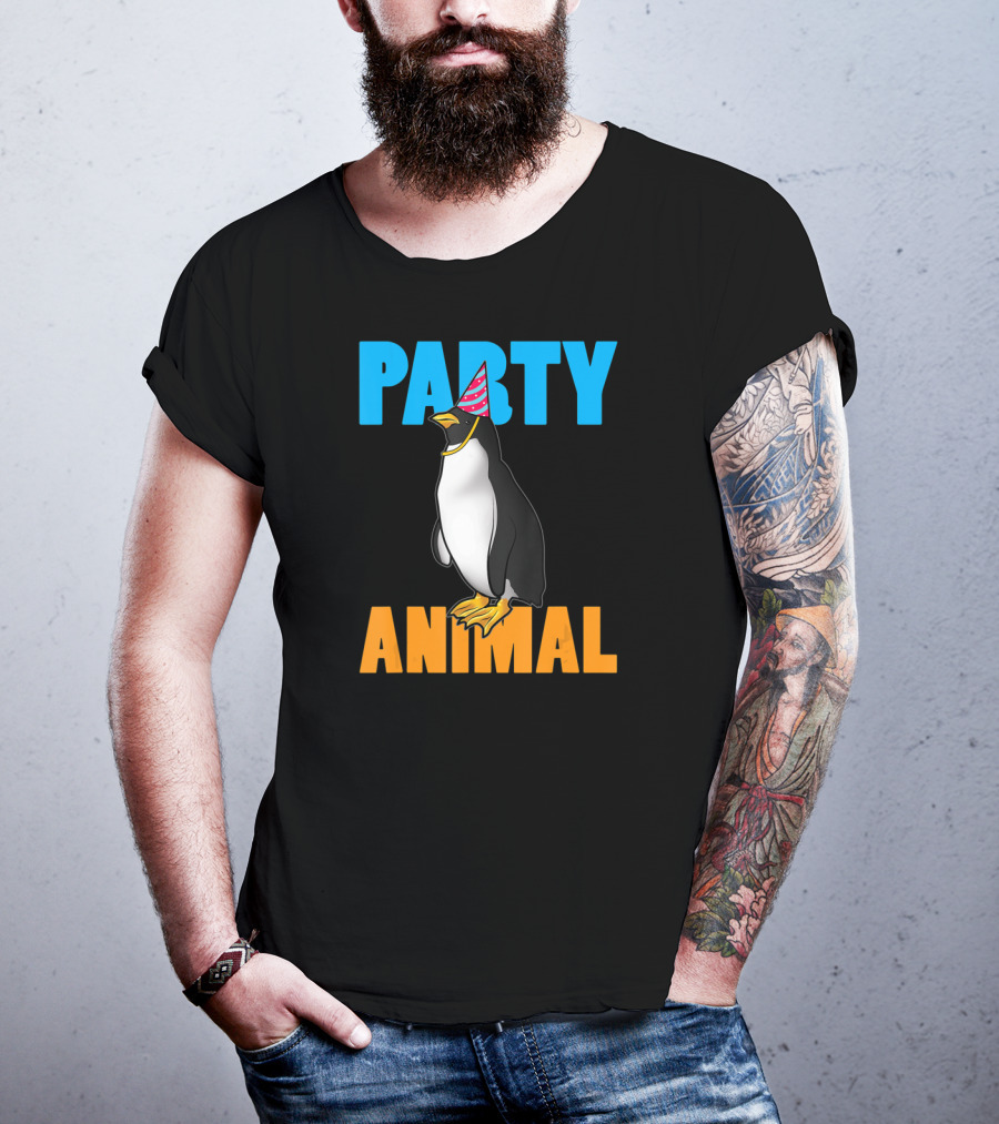 Party Animal Penguin Funny Birthday Meme T-Shirt