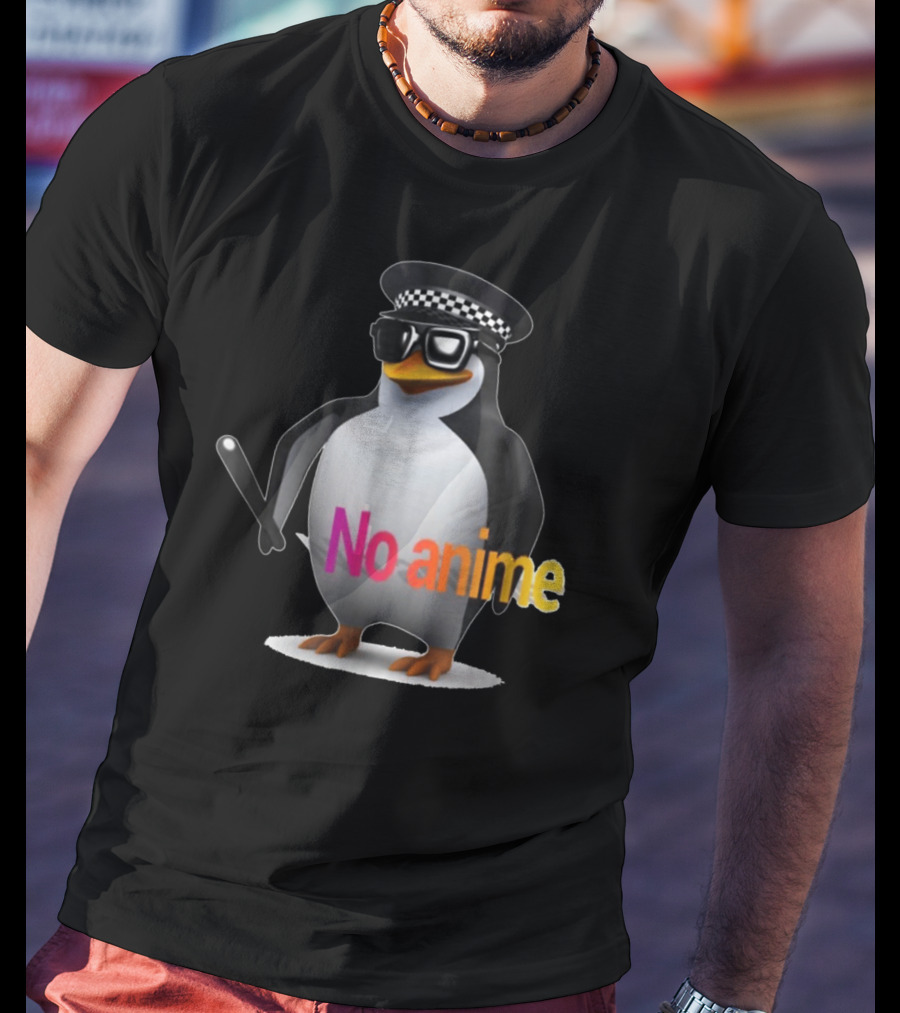 Penguin With Hat And Sunglasses No Anime T-Shirt