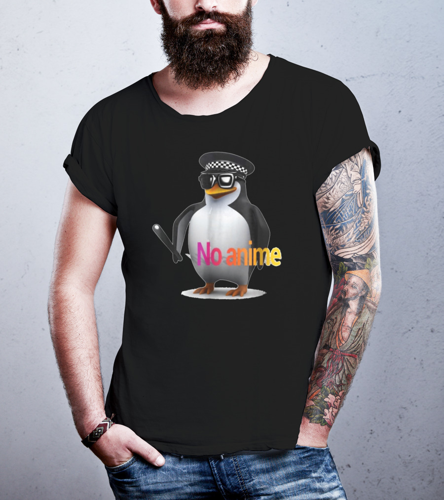 Penguin With Hat And Sunglasses No Anime T-Shirt