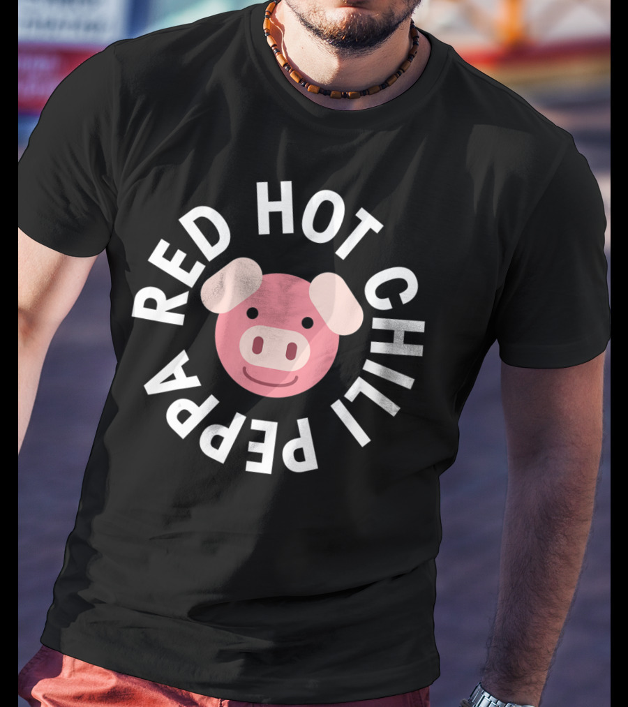 Red Hot Chili Peppa Oink Funny Pink Pig T-Shirt