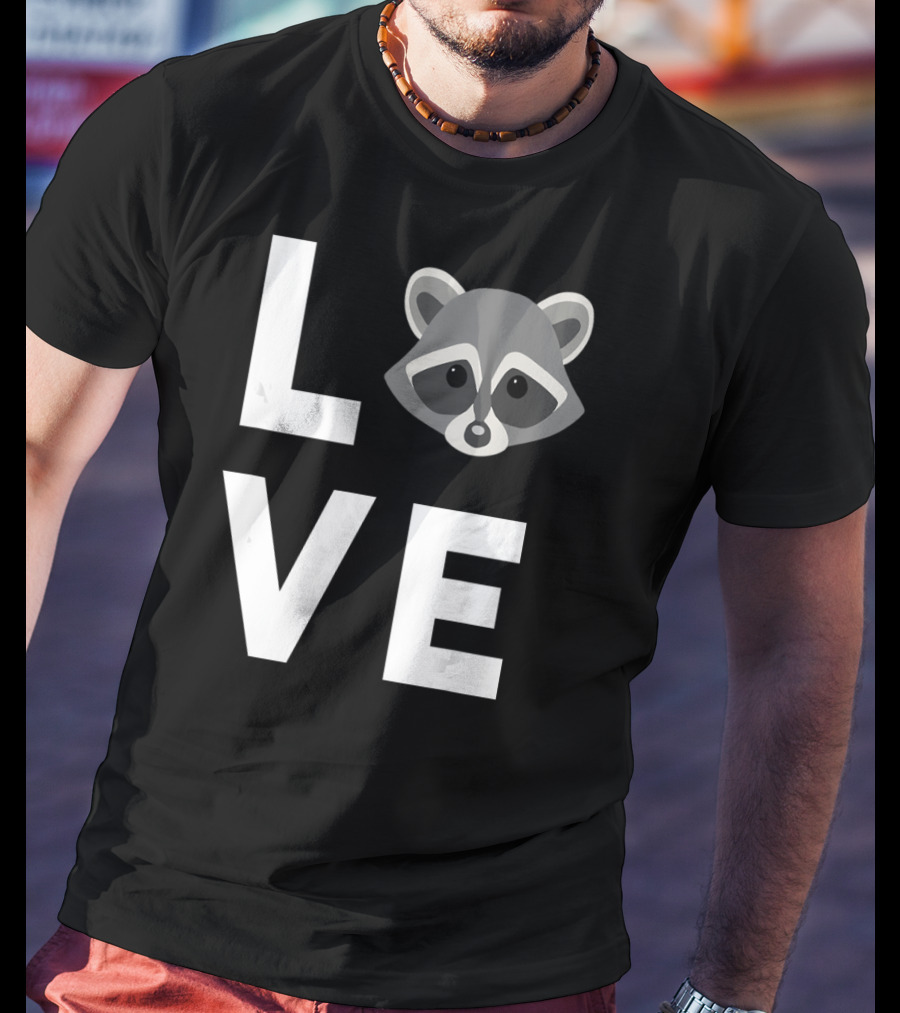 LOVE Raccoon Cute I Love Raccoons Funny Raccoon Lover T-Shirt