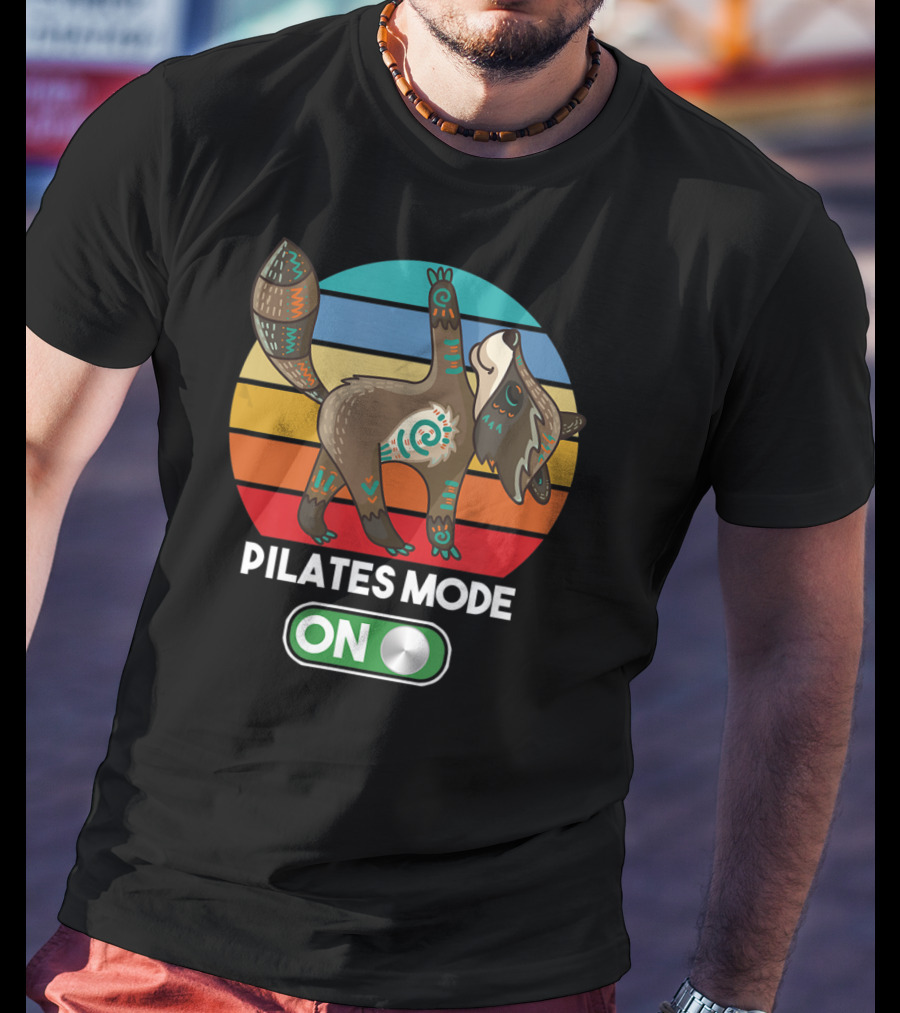Pilates Mode On Cute Zen Raccoon Mandala Peace Mindfulness Yoga T-Shirt