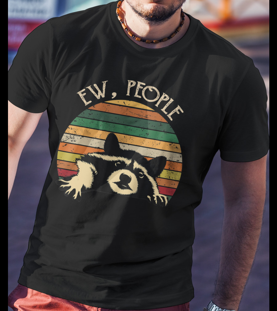 Retro Vintage Ew People Raccoon Lover T-Shirt