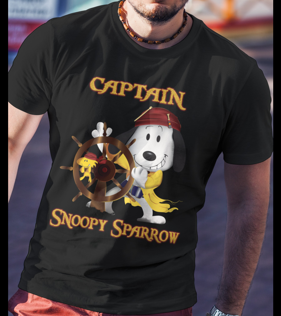 Captain Snoopy Sparrow Peanuts Movie Crossover T-Shirt