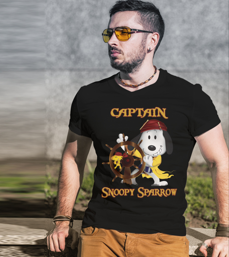 Captain Snoopy Sparrow Peanuts Movie Crossover T-Shirt