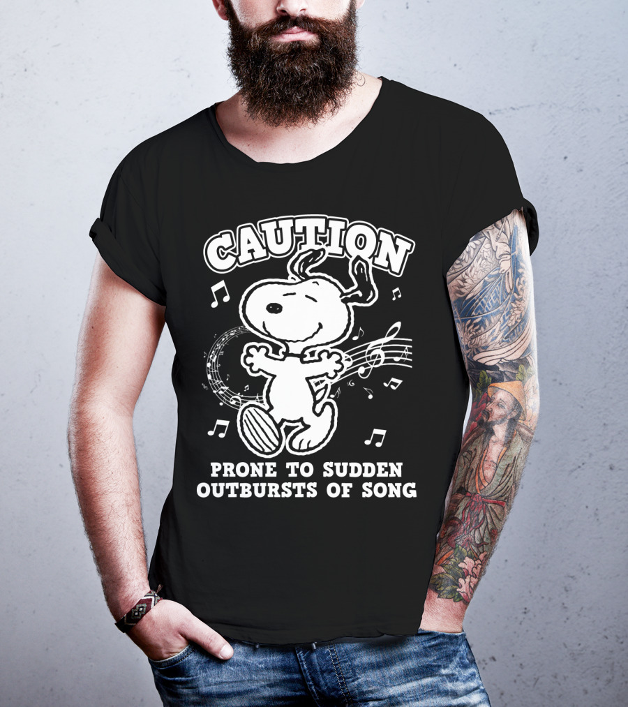 Caution Prone To Sudden Outbursts Of Song Snoopy Peanuts T-Shirt