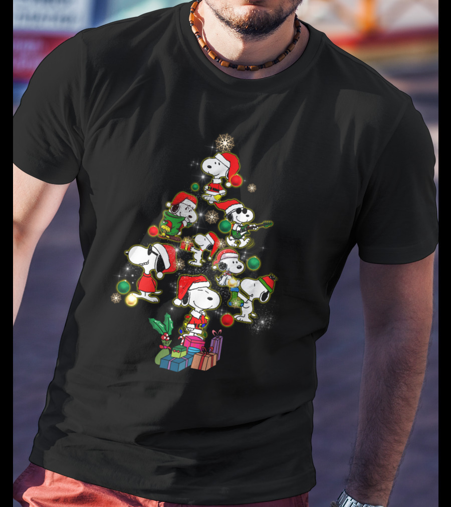 Snoopy Christmas Tree Peanuts Movie Holiday T-Shirt