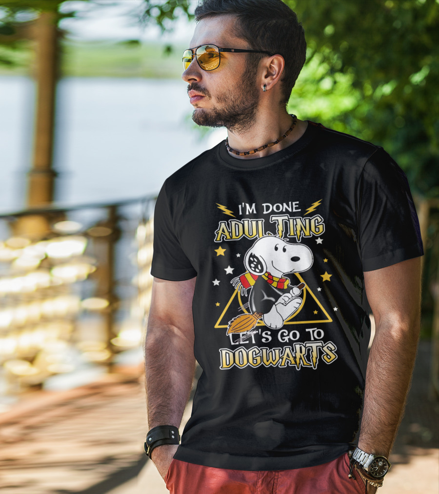 I'm Done Adulting Let's Go To Dogwarts Snoopy Peanuts Movie T-Shirt