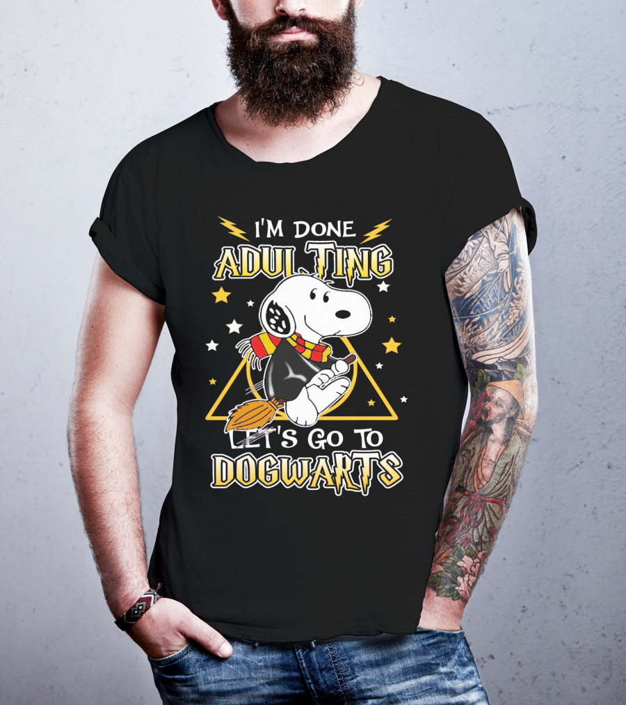 I'm Done Adulting Let's Go To Dogwarts Snoopy Peanuts Movie T-Shirt