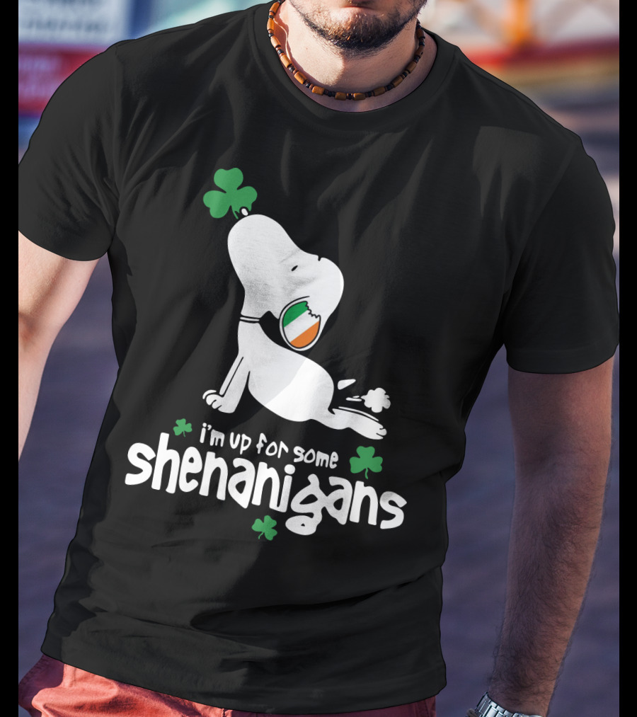 I'm Up For Some Shenanigans St Patrick Snoopy The Peanuts Movie T-Shirt