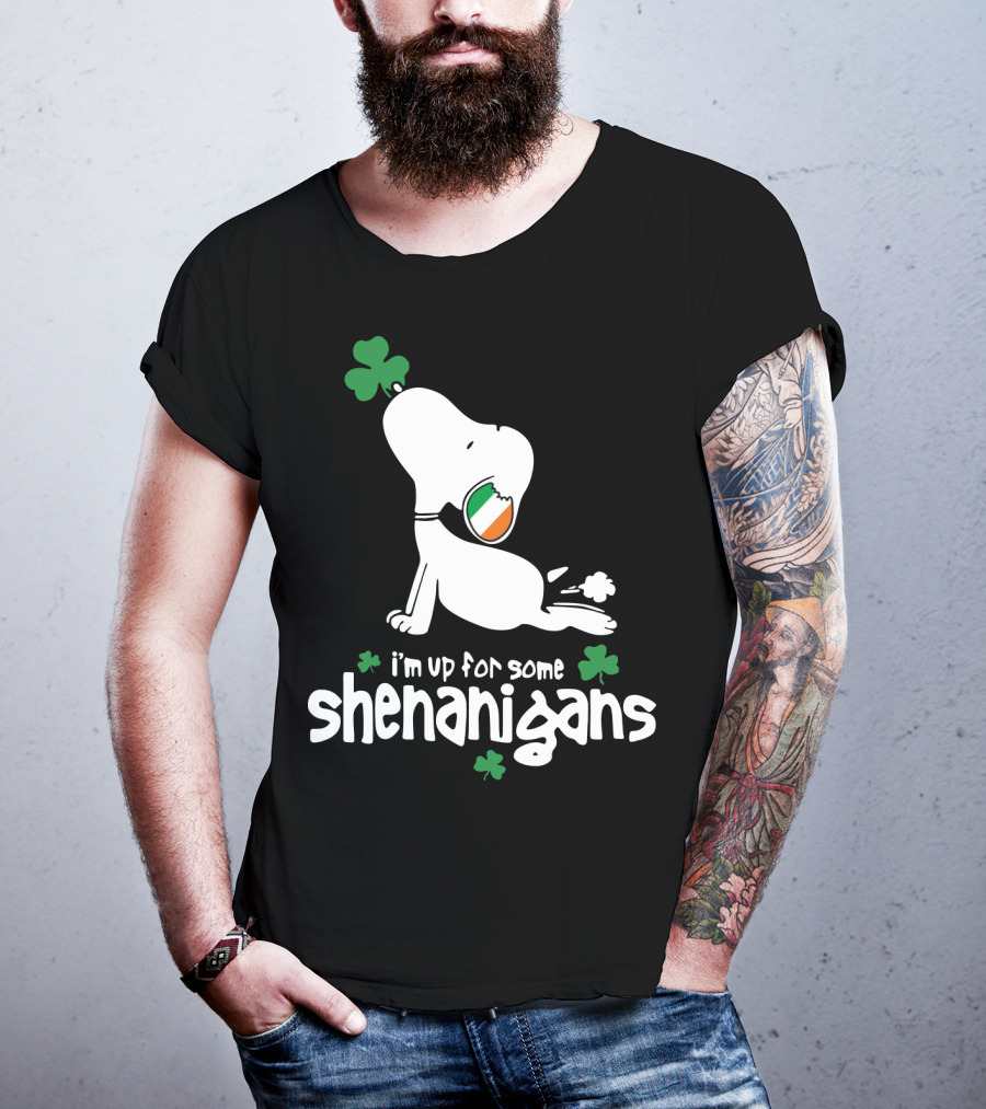 I'm Up For Some Shenanigans St Patrick Snoopy The Peanuts Movie T-Shirt