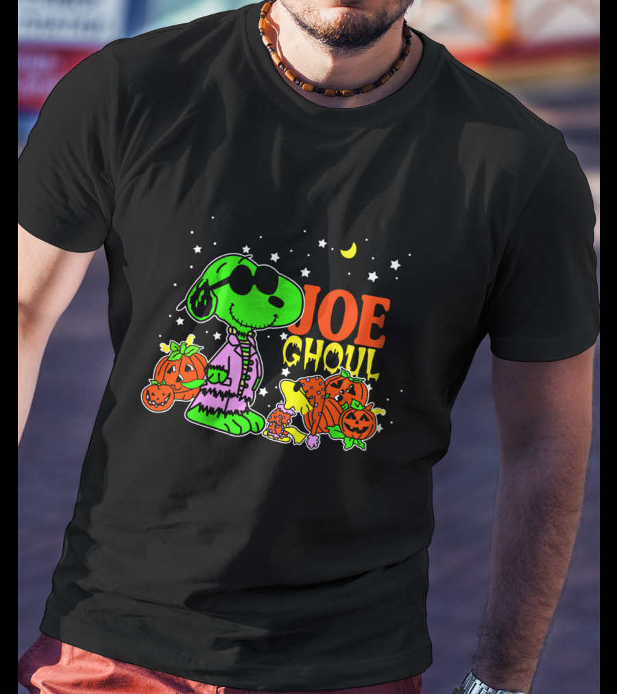 Joe Ghoul Halloween Snoopy Peanuts Pumpkins Moon Stars T-Shirt