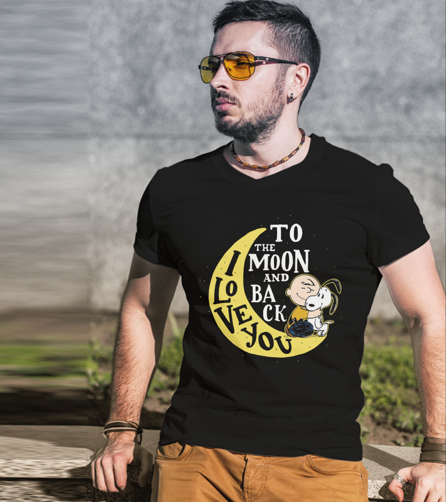 Love You To The Moon And Back Snoopy The Peanuts Movie Charlie Brown Hugging T-Shirt