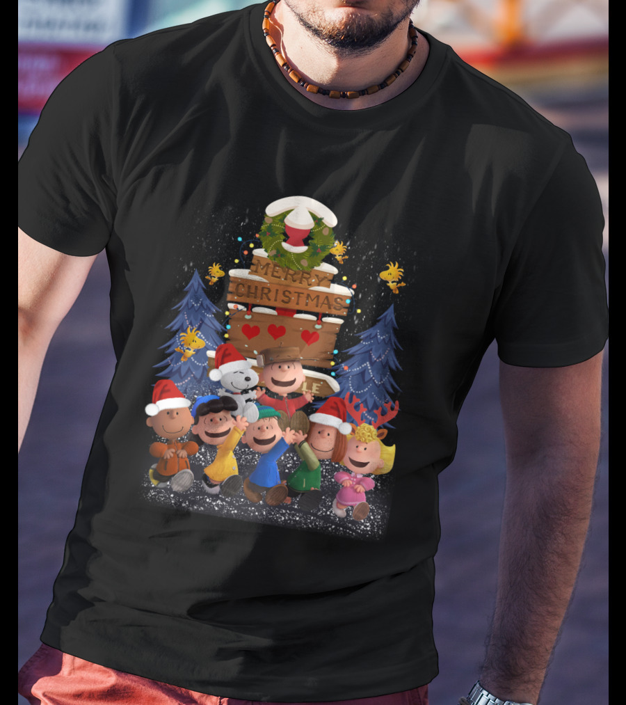 Merry Christmas With Friends Snoopy The Peanuts Movie Holiday T-Shirt