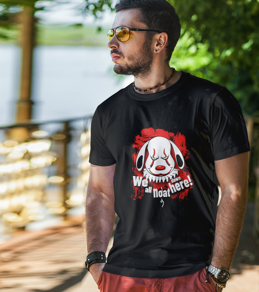 We All Float Pennywise Halloween Peanuts Snoopy Crossover T-Shirt