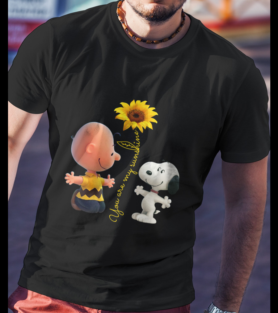 You Are My Sunshine Sunflower Hippie Snoopy The Peanuts Movie T-Shirt