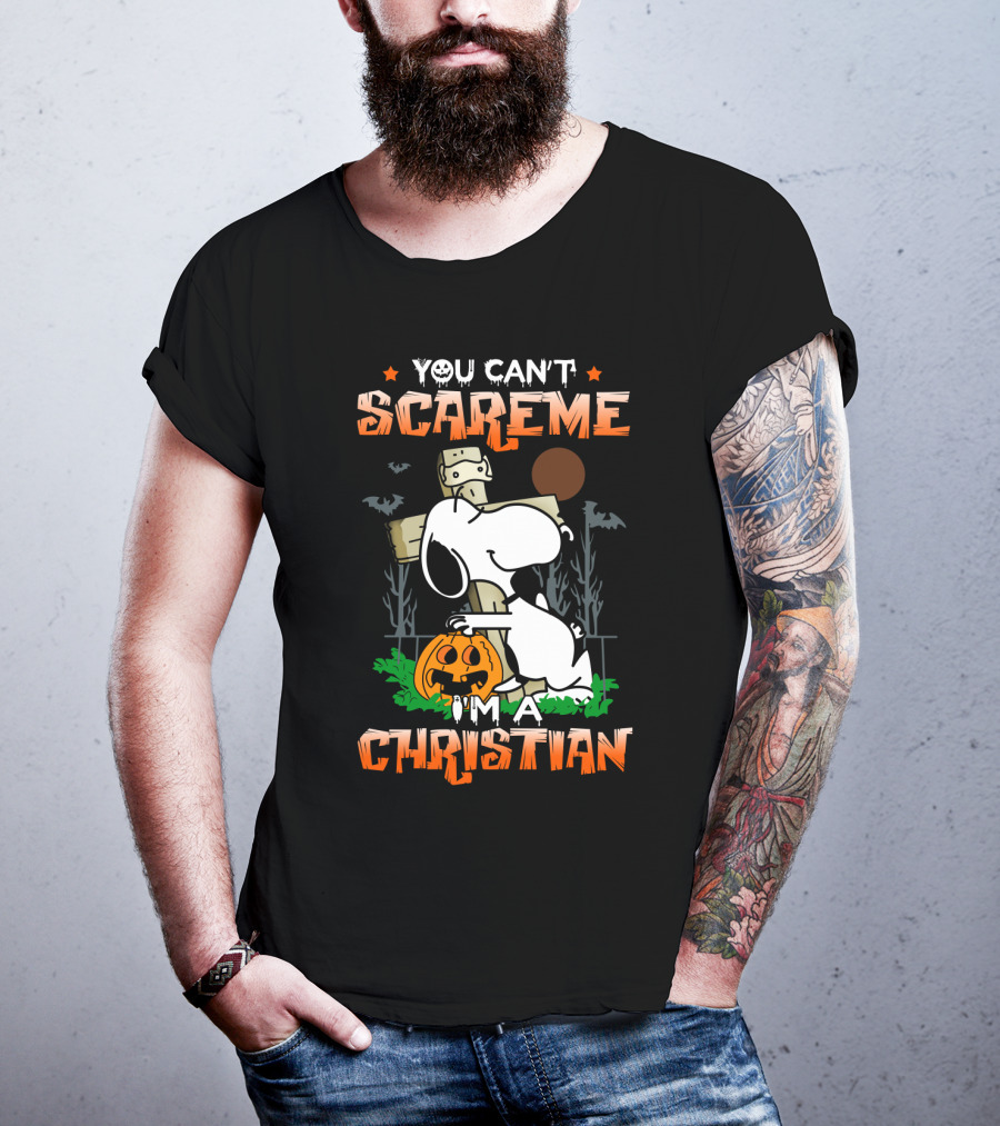 You Can't Scare Me I'm A Christian Snoopy Halloween Peanuts Movie T-Shirt
