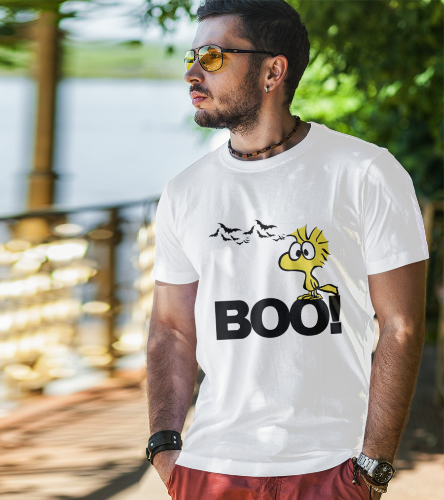Woodstock Boo Halloween The Peanuts Movie Snoopy Bats T-Shirt