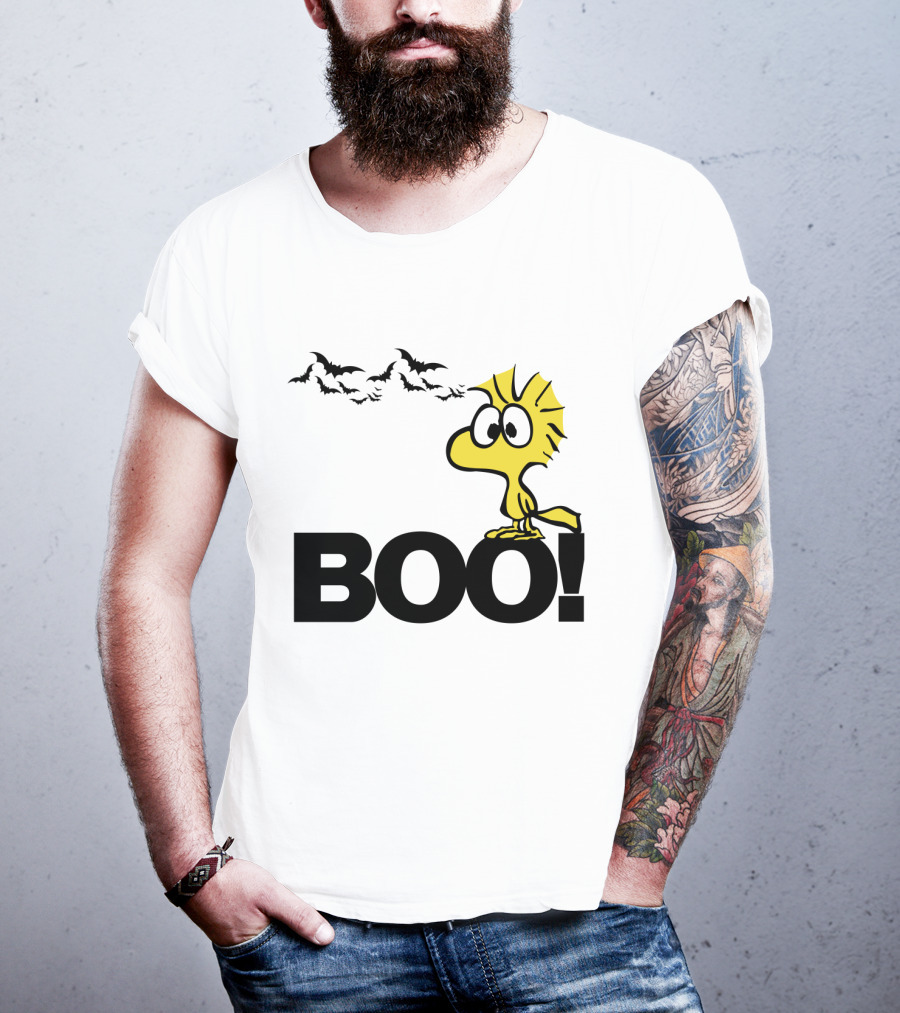 Woodstock Boo Halloween The Peanuts Movie Snoopy Bats T-Shirt
