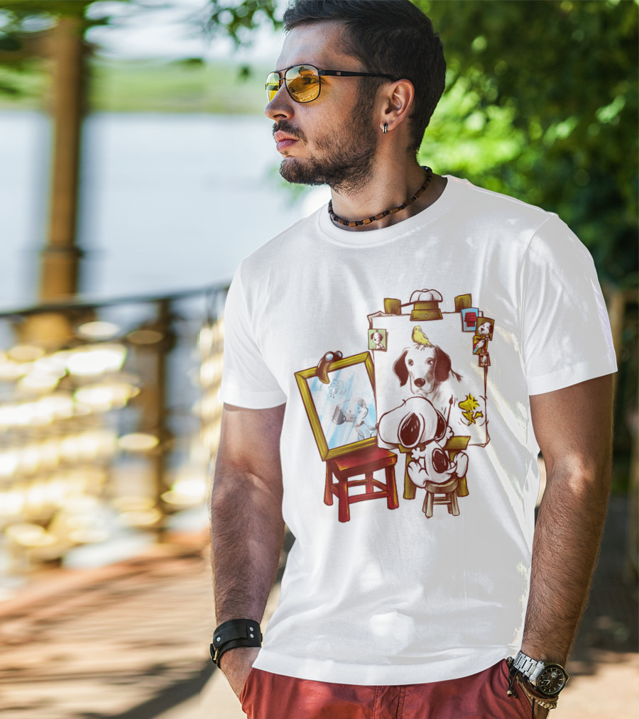 Snoopy Drawing Himself With Woodstock From The Peanuts Movie T-Shirt