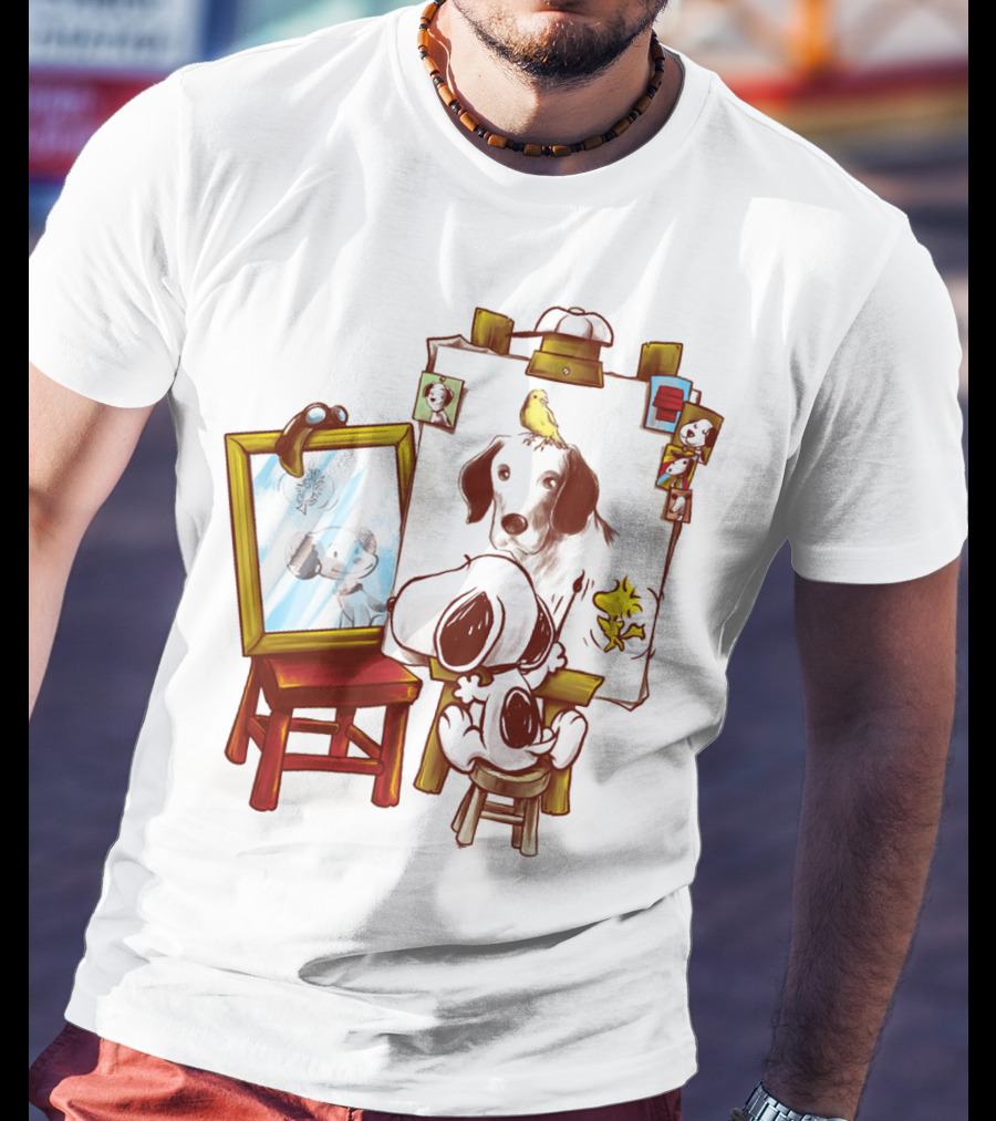 Snoopy Drawing Himself With Woodstock From The Peanuts Movie T-Shirt