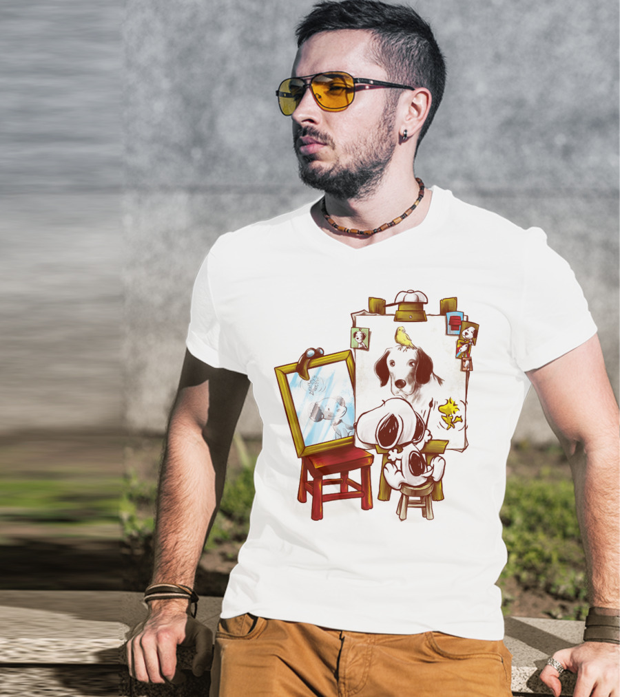 Snoopy Drawing Himself With Woodstock From The Peanuts Movie T-Shirt