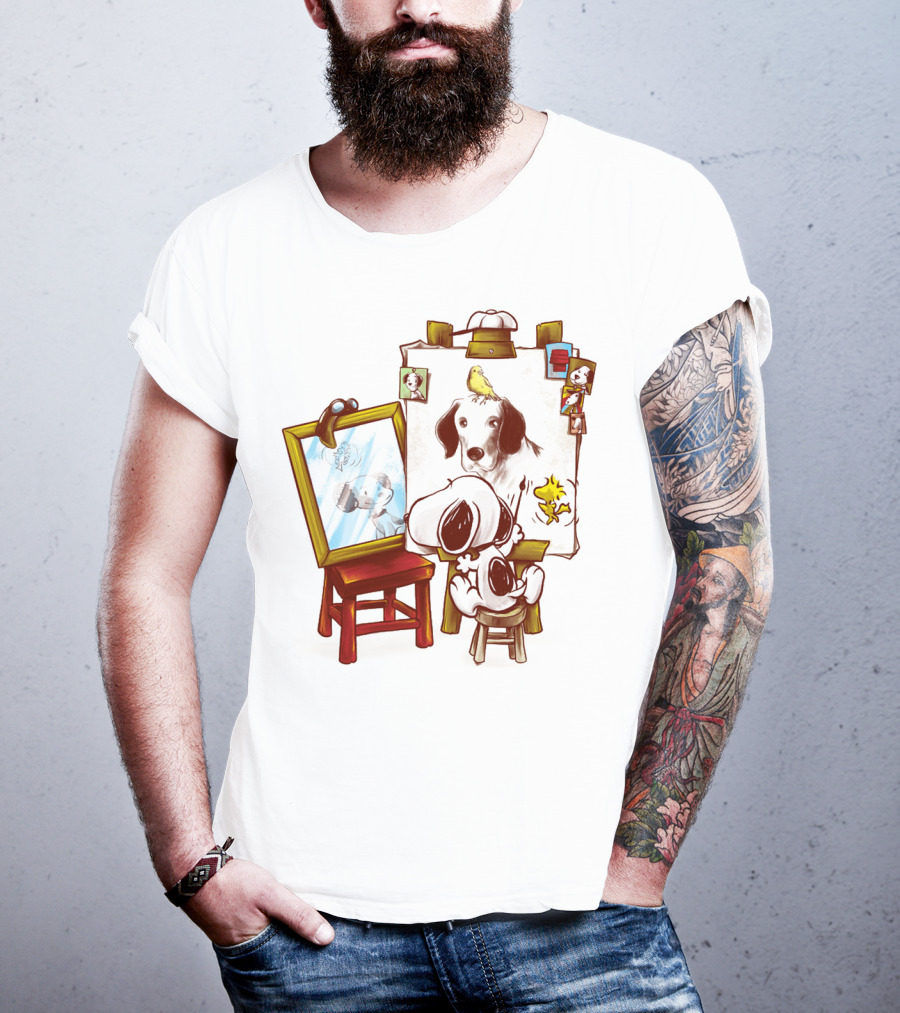 Snoopy Drawing Himself With Woodstock From The Peanuts Movie T-Shirt
